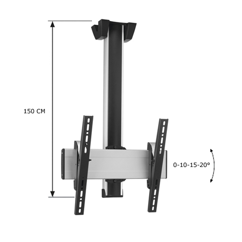 vogels-professional-set-c-1564-noir-argent-150cm-s (2) Vogel's Professional SET - 150cm - Support TV plafond