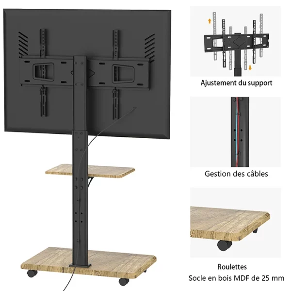 xtrarm-delphos-cerise-pied-de-sol-sur-roulettes (2) Delphos Cherry - Support au sol sur roulettes